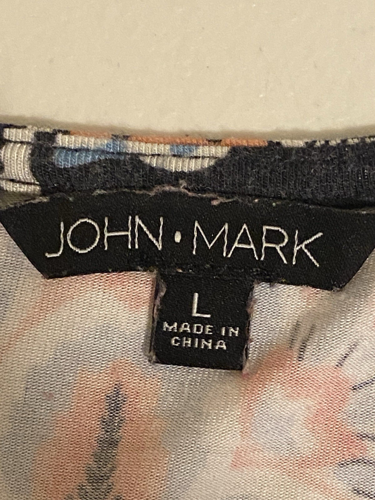 John Mark Mixed Pattern Blouse Size L Lightweight… - image 2