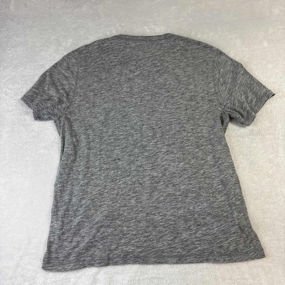 Camiseta con botones de manga corta marca Faherty para hombre XL gris jaspeado sin cuello Foto 3 de 4