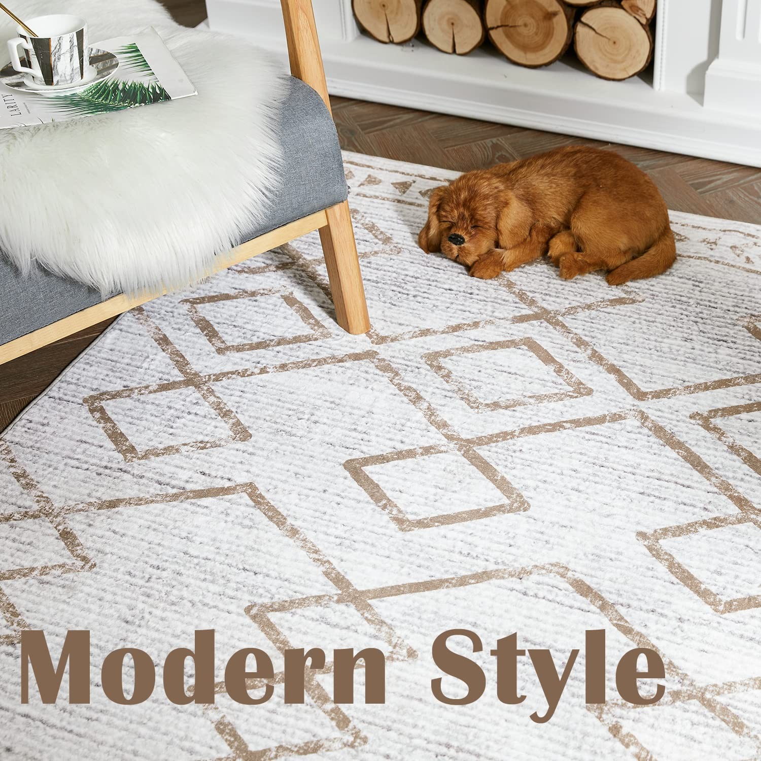 White Rug With Diamond Pattern jinchan 5x7 Moroccan Geometric Area Rug Geo Taupe | eBay