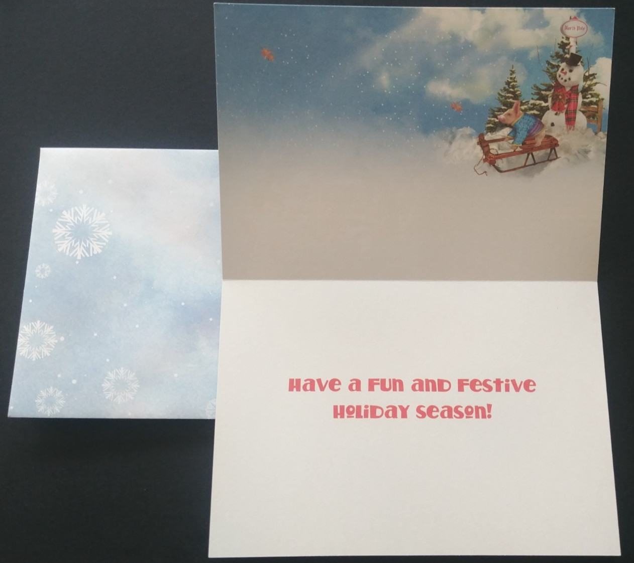 "Kooky Holiday (4) Leanin Tree Christmas, New Year Cards, New With (4) Envelopes