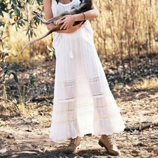 Spell & The Gypsy Hanging Rock Skirt Size Small S Maxi White