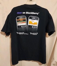 Vintage Yahoo Blackberry T Shirt Fantasy Football Y2K Era Black Mens Large