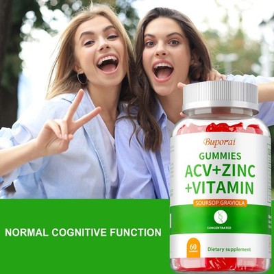 ACV + Zinc + Vitamin Gummies - with Zinc, Vitamin C, Apple Cider Vinegar -60pcs