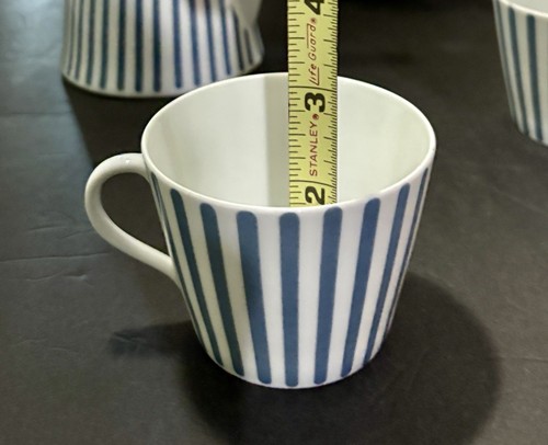 Vtg Melitta “Zurich” Coffee Pot & 2 Cups Blue Stripes MCM READ - Picture 4 of 12