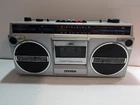 Vintage Sanyo M9802AF Silver Boombox AM/FM Radio Cassette