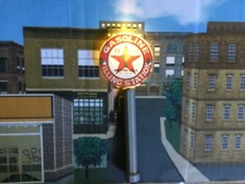 1/48 O scale lighted sign for Texaco gas station