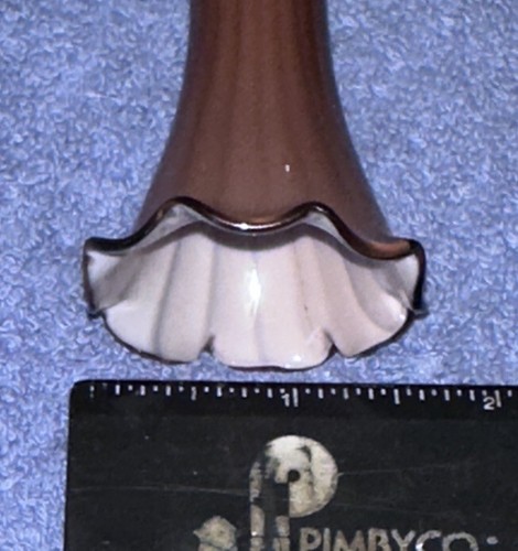 VTG Amethyst Purple Cased Long Neck Ruffled Edge Art Glass Bud Vase 8" - Picture 8 of 9