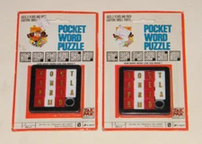 2 Vintage MOC Sealed Pocket Word Slide Puzzle JAK PAK Rack Toy Rare Retro 1980