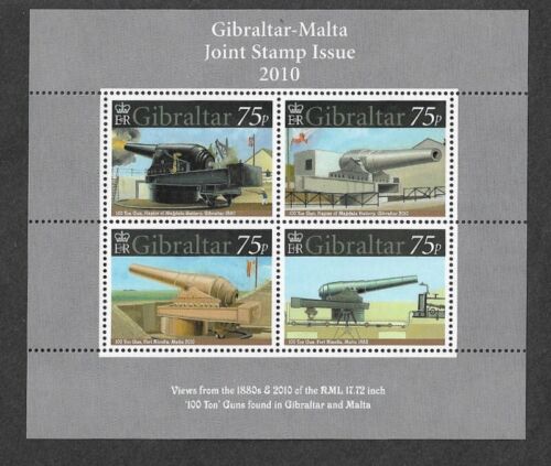 Gibraltar Military Guns  mnh min sheet 2010 - Picture 1 of 1