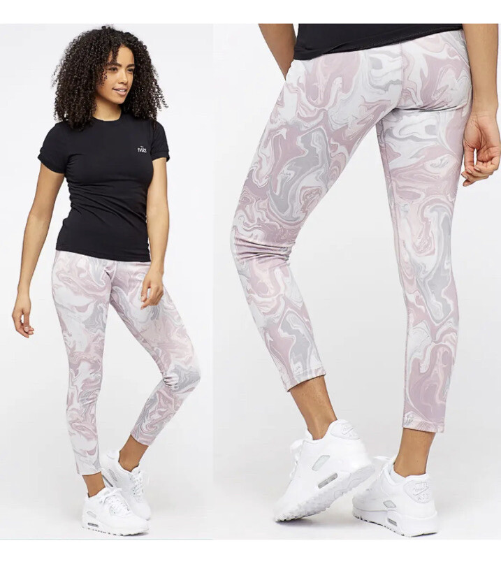 Nike Pink Marble Print High Rise Leg-A-See Leggings | Women's M | eBay