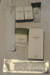 SET OF 7 TRAVEL TOILETRIES (OK FOR TSA) LAVARINO COSSO ITALY - JYPESA AMENITIES