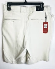 Greg Norman Golf Shorts Men 30 Sand SNT Single pleat Check logo Pro Fit NWT $59