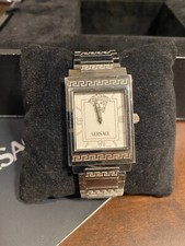 Versace Landmark Stainless Steel Quartz Men's Watch - White Dial