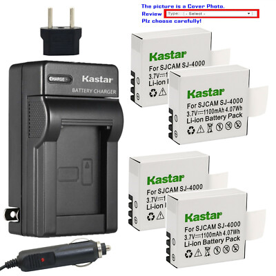 Kastar Battery AC Travel Charger for Qumox BAT-412 & QUMOX SJ5000 SJ5000 WiFi