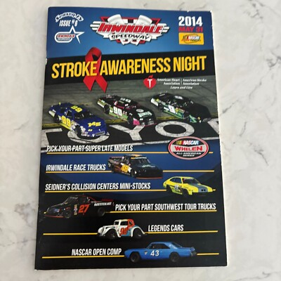 #ad Irwindale Speedway Race Program 2014 May 31 Stroke Awareness Night Issue #6 $17.61