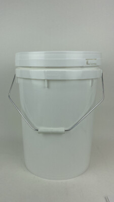 White Round Bucket Pails With/Without Lid 20L Storage Food Liquid ...