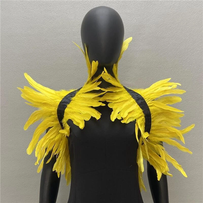 Nuevo Halloween Mujeres Pluma Encogerse de hombros Mantón Envolvente para el Hombro Capa Cuello Gótico Varios Foto 4 de 4