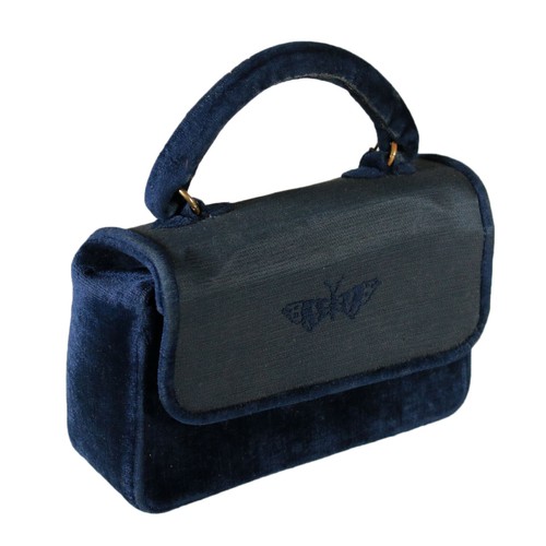 Creazioni - Borsette - Borsa di velluto beige rifinita con un foulard  colorato