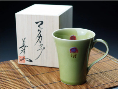 Arita-yaki Tenryu-ji Temple Mug-cup Natural Pottery Stone  From Japan