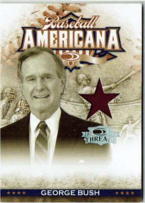 2008 Donruss Threads Baseball Americana persönlich getragener Artikel George Bush 035/250