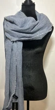 NWT INC International Concepts Blanket Scarf ONE SIZE Blue Sparkle