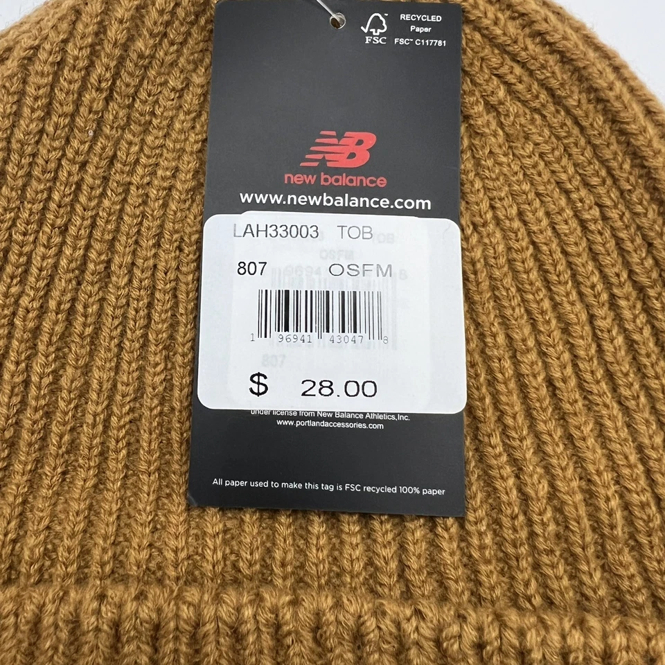 New Balance Watchman Gorro Gorra Tobogán Invierno Bloque N Tejido Polar NUEVO Foto 2 de 4