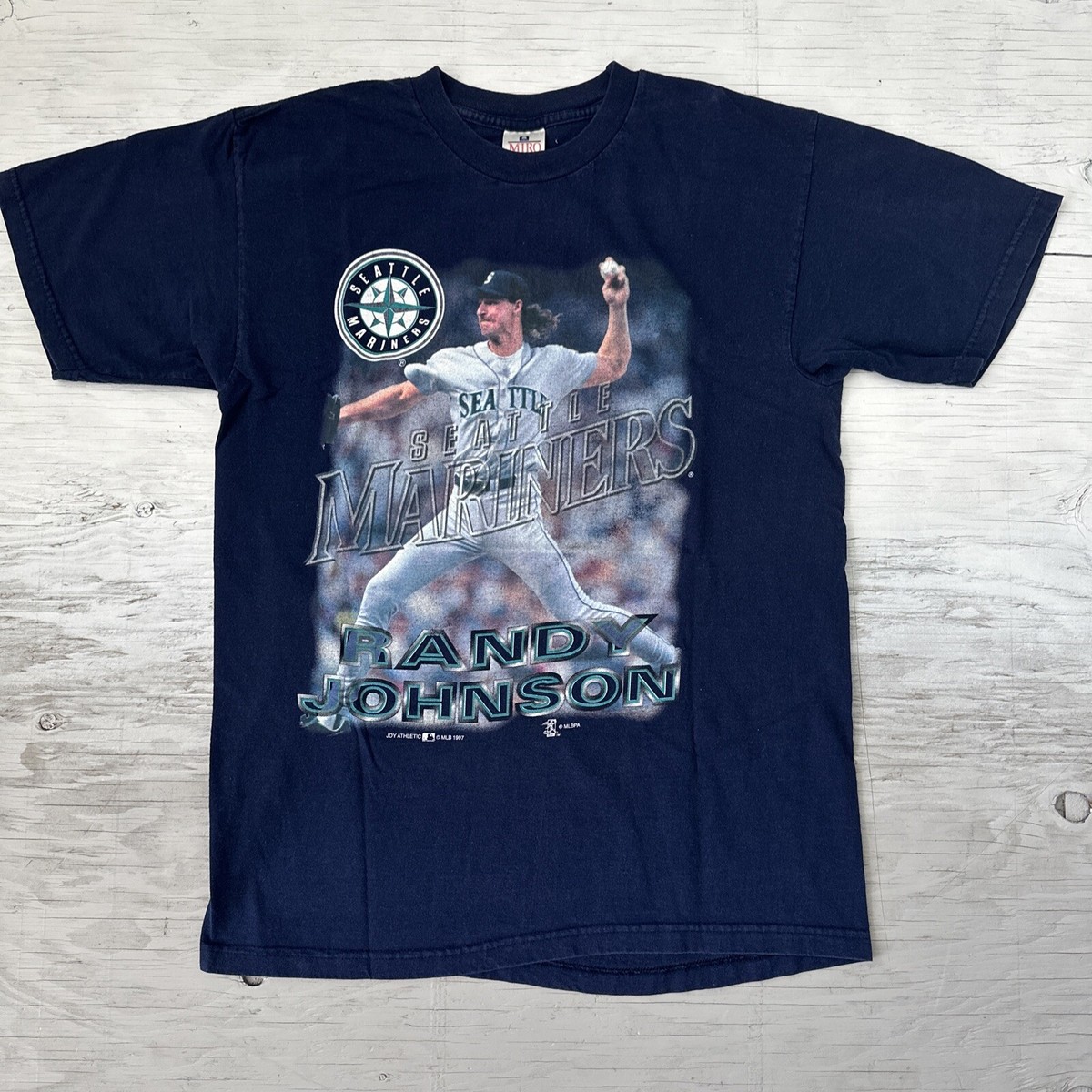 VTG 90s MLB Randy Johnson Seattle Mariners Baseball Caricature