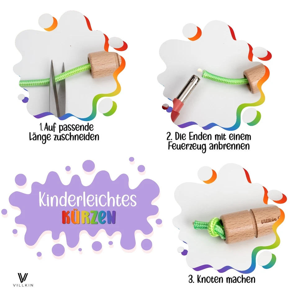 Villkin Kinder Springseil – Einstellbare Länge | Perfekt für Spiel, Sport | bunt - Bild 2 von 4