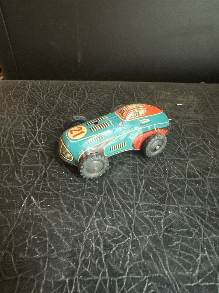 Vintage Litho Tin Race car #21 Japanese