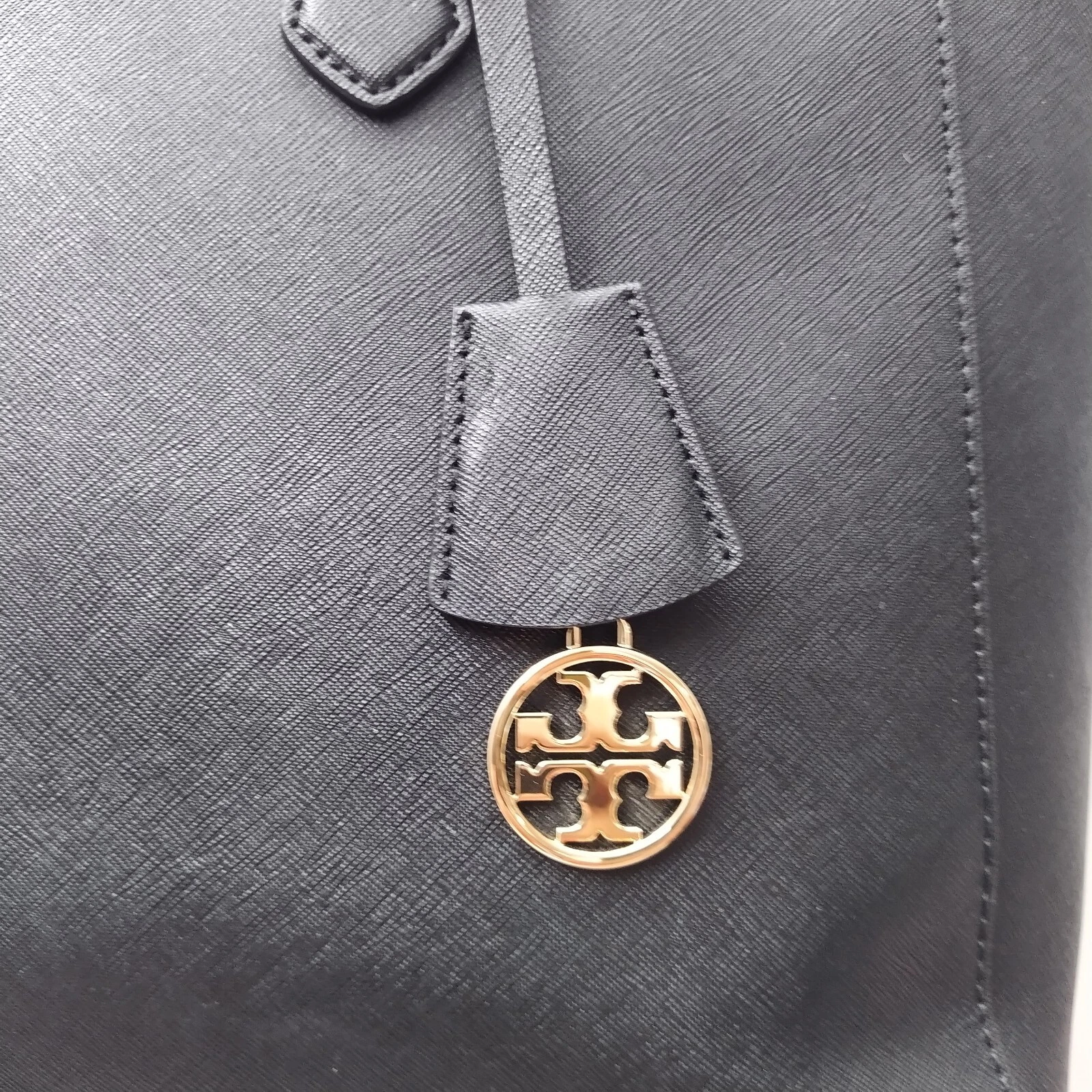Borsa grande Tory Burch Robinson in pelle nera con doppio manico