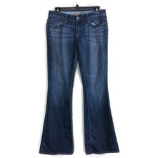 Paige Women's Flare Jeans Size 27 Low Rise Bell Canyon Bell Bottoms Medium Wash