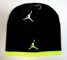 Nike Jordan Jumpman Black  Volt Knit Beanie Skull Cap Youth Boy's 8-20 NWT