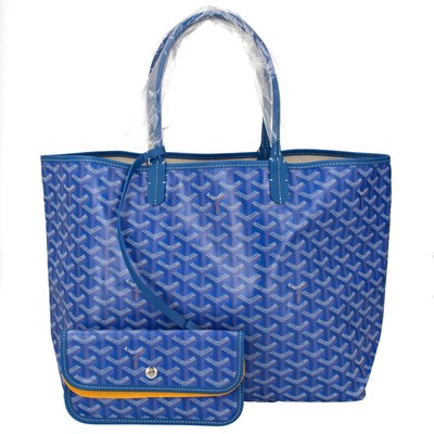 GOYARD Saint Louis PM PVC / Leder Tasche blau Neuware