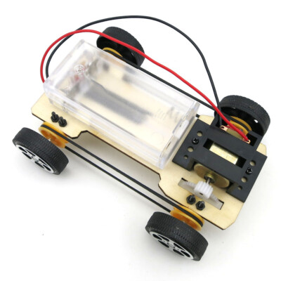 DIY Metal Four-wheel Drive Electric Car Craft Kids Assembled Model