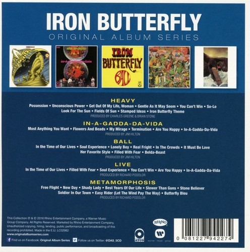 IRON BUTTERFLY - ORIGINAL ALBUM SERIES 5 CD NEW+ | eBay
