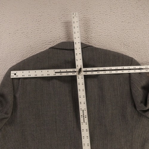 Tweed Jacket L Gray Black Herringbone 100% Wool Blazer Sport Coat 44S NEW - Picture 15 of 17