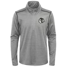 Outerstuff Chicago Blackhawks NHL Youth (8-20) 1/4 Zip Pullover Sweater, Grey