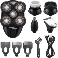 5-in-1 Electric Razors for men Wet/Dry 5D Hair Trimmer Facial Cleaning Brush