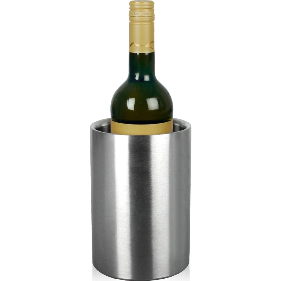EXCELLENT HOUSEWARE® Weinkühler Ø12 doppelwandig Champagner Sekt Flaschen Kühler Eis Kübel Edelstahl