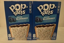 2 Kellogg's Pop Tarts FROSTED BLUEBERRY Toaster Pastries 8 Count 13.5 oz Box