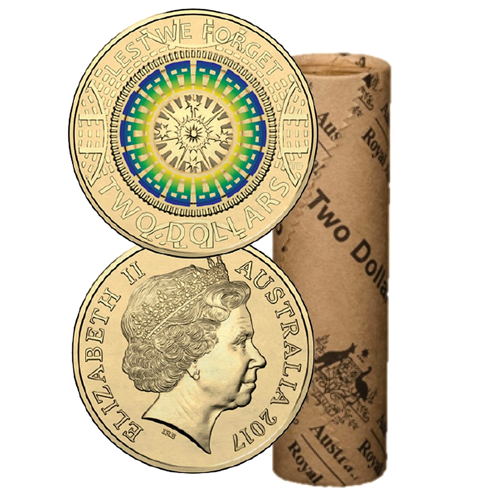 2017 2 LEST WE FORGET ROYAL AUSTRALIAN MINT COIN ROLL LIMITED 2017-2-lest-we-forget-royal-australian-mint-coin-roll-limited