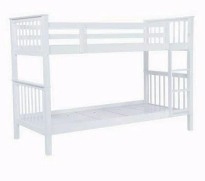 white wooden bunk beds