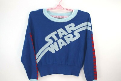 Star Wars Sweater Womens Fuzzy Warm Lite Navy Blue M