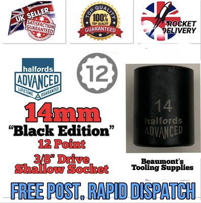 14mm Halfords Advanced 3/8 Drive BLACK EDITION Socket 12 Point *FREE POST*