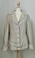 Part Two Ladies Linen Blazer Jacket Stone Grey Uk 18 Lagenlook Denmark Designer 