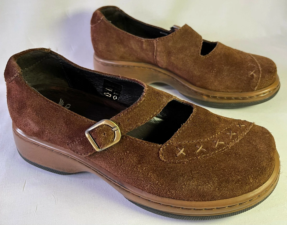 DANSKO | Fran Brown Suede Leather Mary Jane Stitched Buckle Clog EU 36 / 5.5 - 6