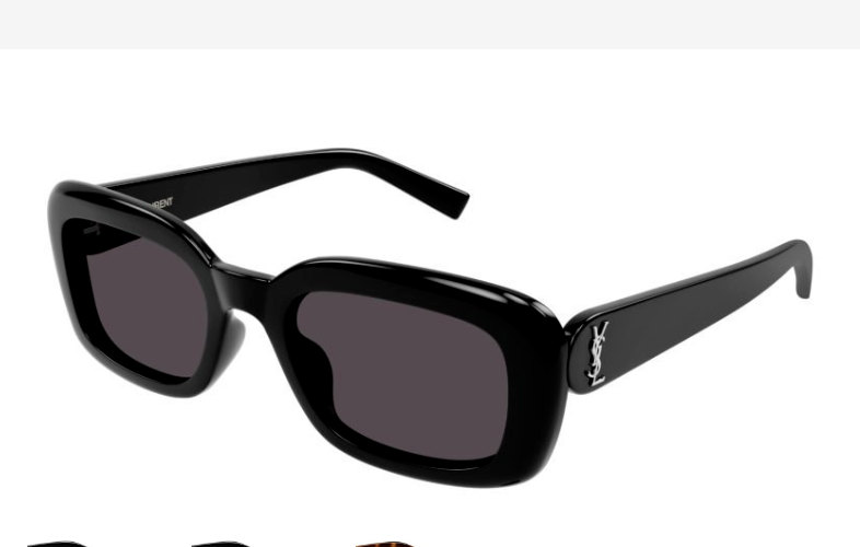 Nuovi occhiali da sole quadrati SAINT LAURENT YSL SLM130 nero argento logo cat eye