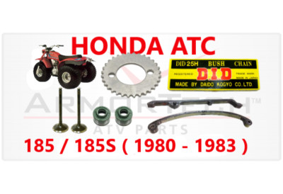 HONDA ATC 185 185S D.I.D CAM CHAIN / SHINDY VALVES / GUIDES / SEALS / SPROCKET