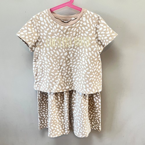 Country Road Girls Beige & White Animal Print Dress Traceable Australian Cotton