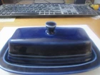 Vintage Fiestaware Cobalt Blue Covered Butter Dish Homer Laughlin Retired